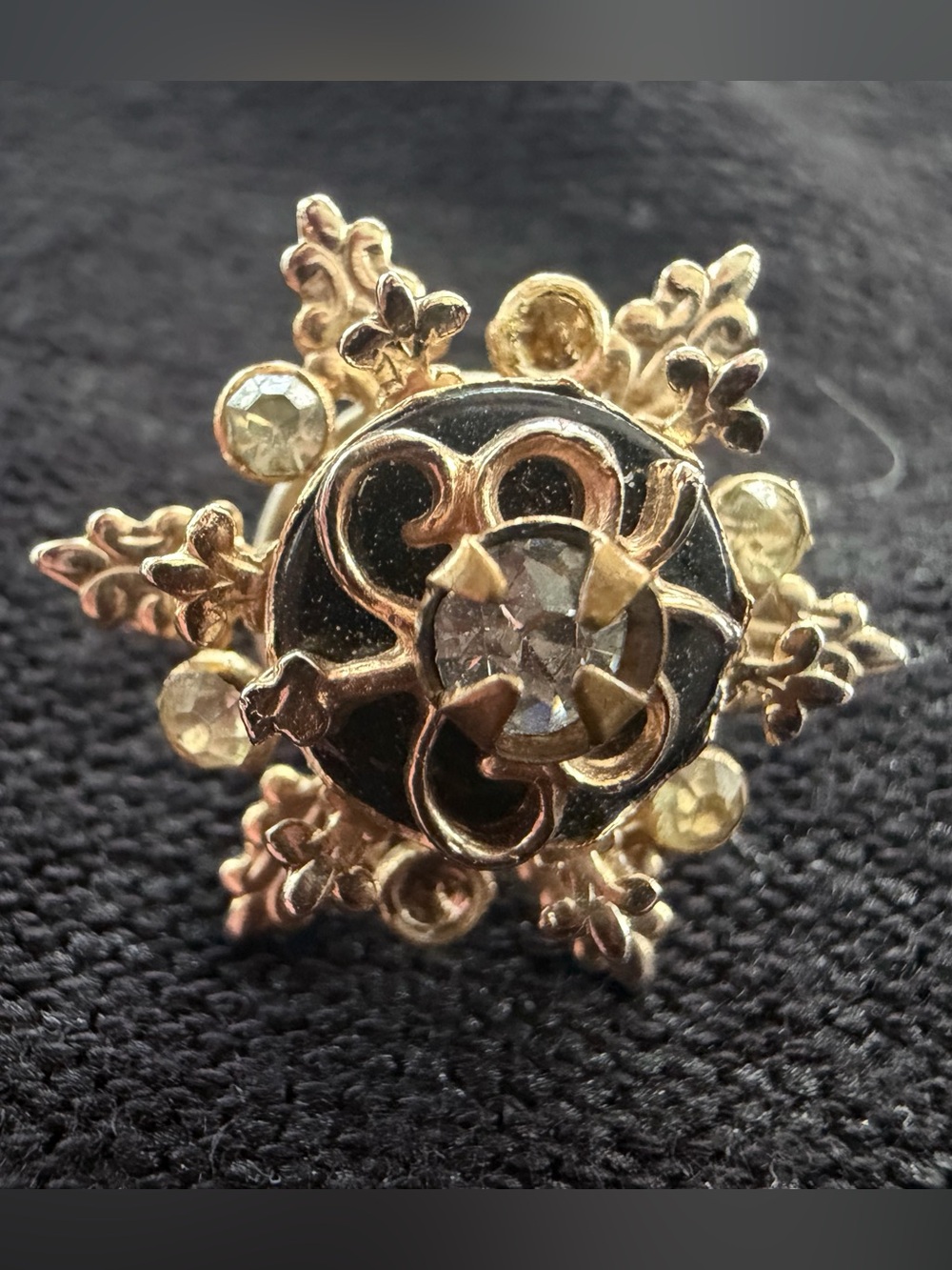 Vintage-style gold-tone snowflake pin